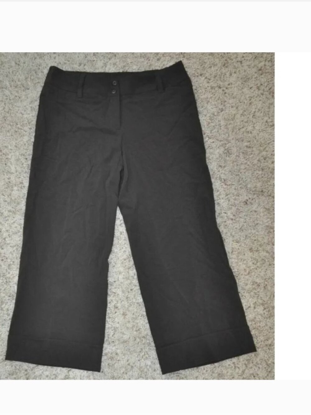 AB Studio Capris Womens 6 Brown Cuffed Dress Crop Pants Stretch